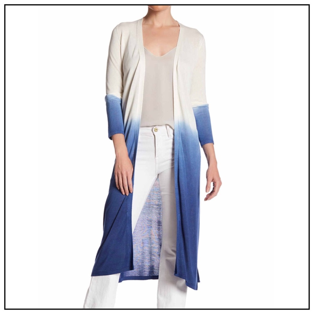 Blue Ombre Dip-Dyed Duster