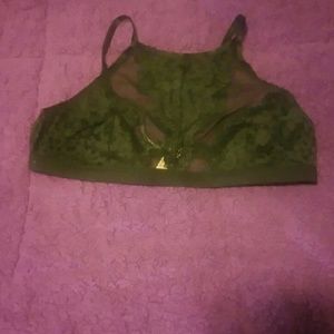 Victorias secret black lace and mesh high neck bra