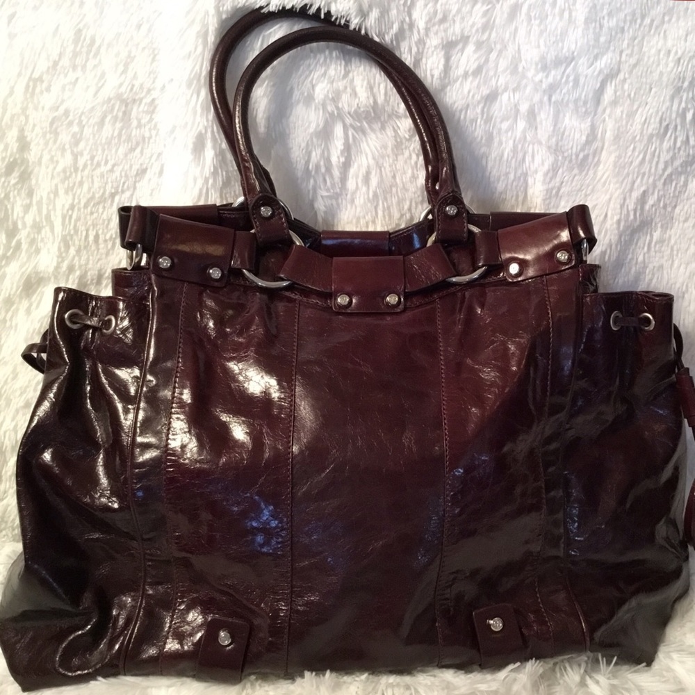 ...Burgundy Leather Tote - Picture 2 of 8