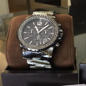 New Michael Kors Ladies Zebra and Gunmetal Watch