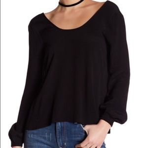 Lovers+Friends open back long sleeve blouse