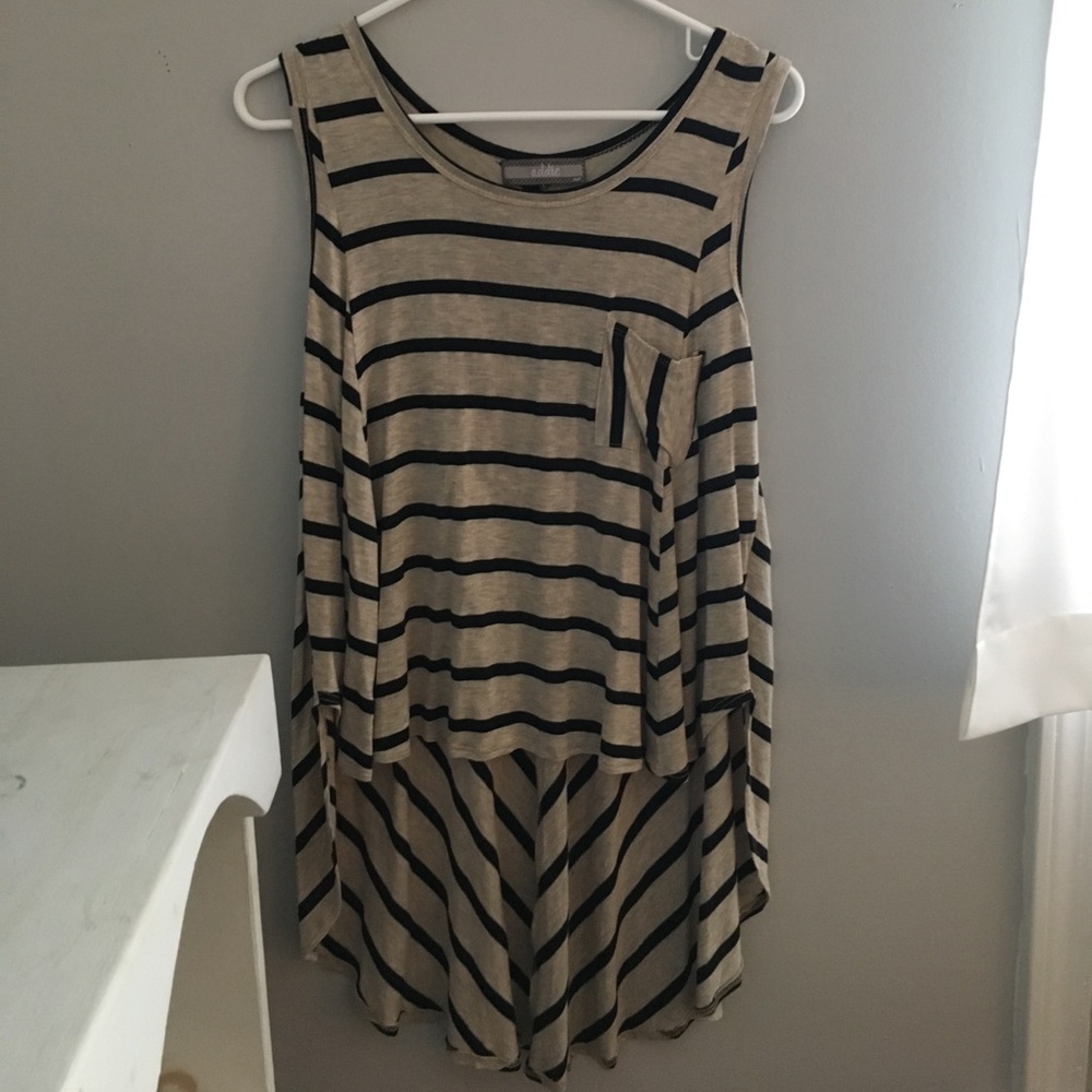 High Low Stripe Tank Top
