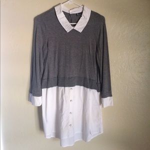 New York & Co. Long sleeve collar blouse
