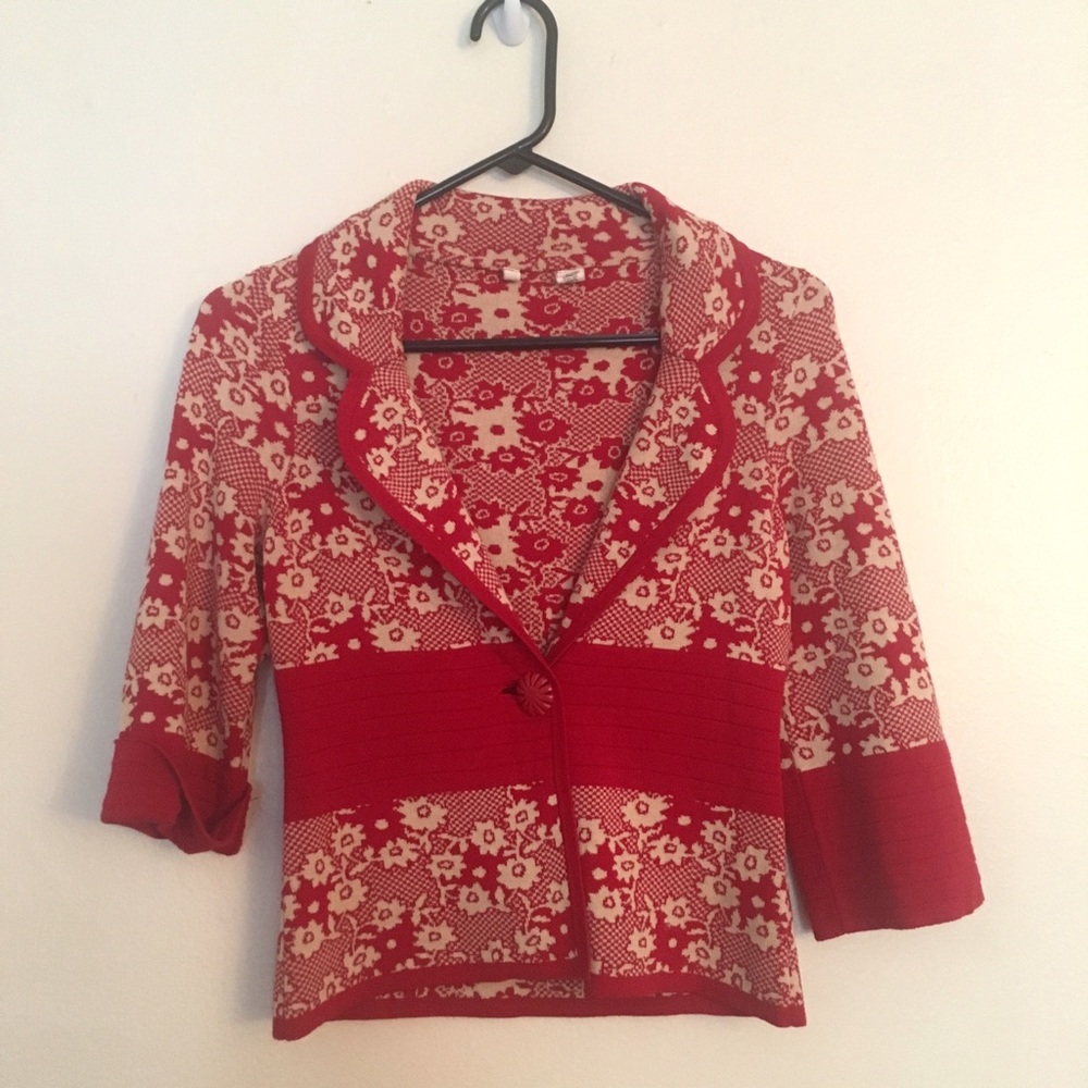 Floral cropped soft blazer