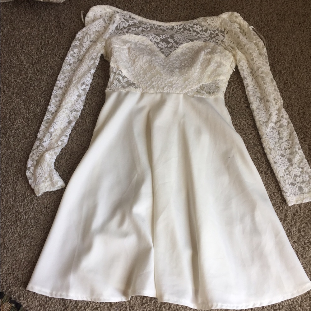 White skater dress