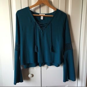 Bell Sleeve Crop Top