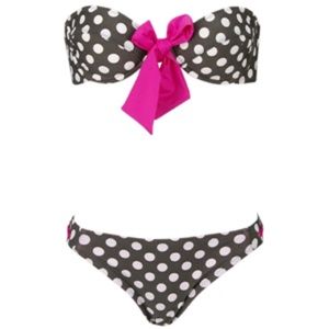 Betsey Johnson "At the Hop" strapless bikini