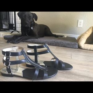 Michael Kors size 8 zipper sandal black