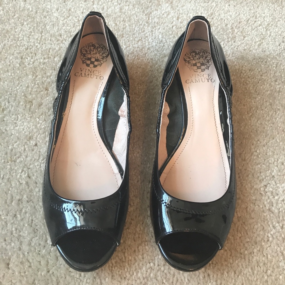 Vince Camuto patent leather peep toe shoes