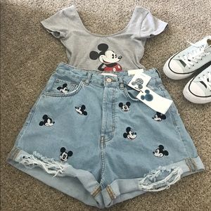 mickey high waisted shorts