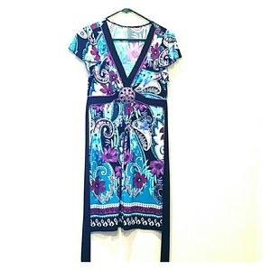 Low cut summer dress with tie in back