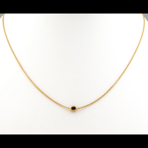 Chain Necklace with Jet-Colored Glass - Picture 2 of 4