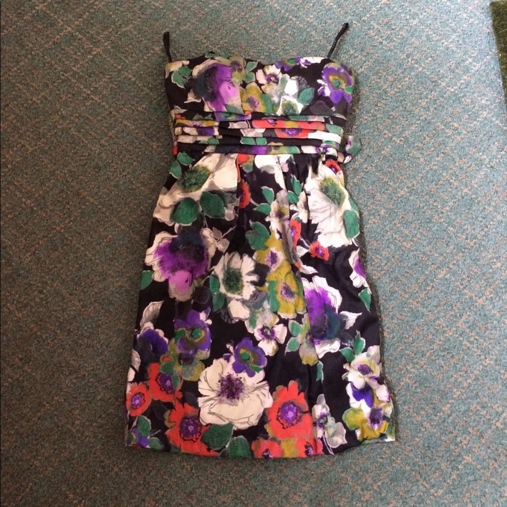 Strapless floral dress