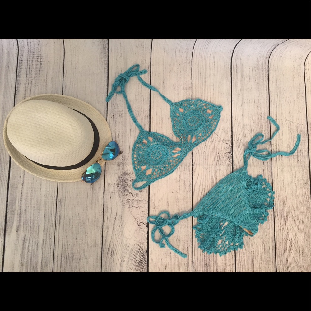 Turquoise Crochet Bikini
