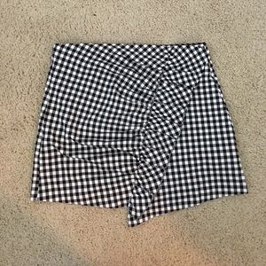 Zara Gingham Ruffled Mini Skirt