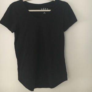 Ann Taylor Loft Black Pocket Tee