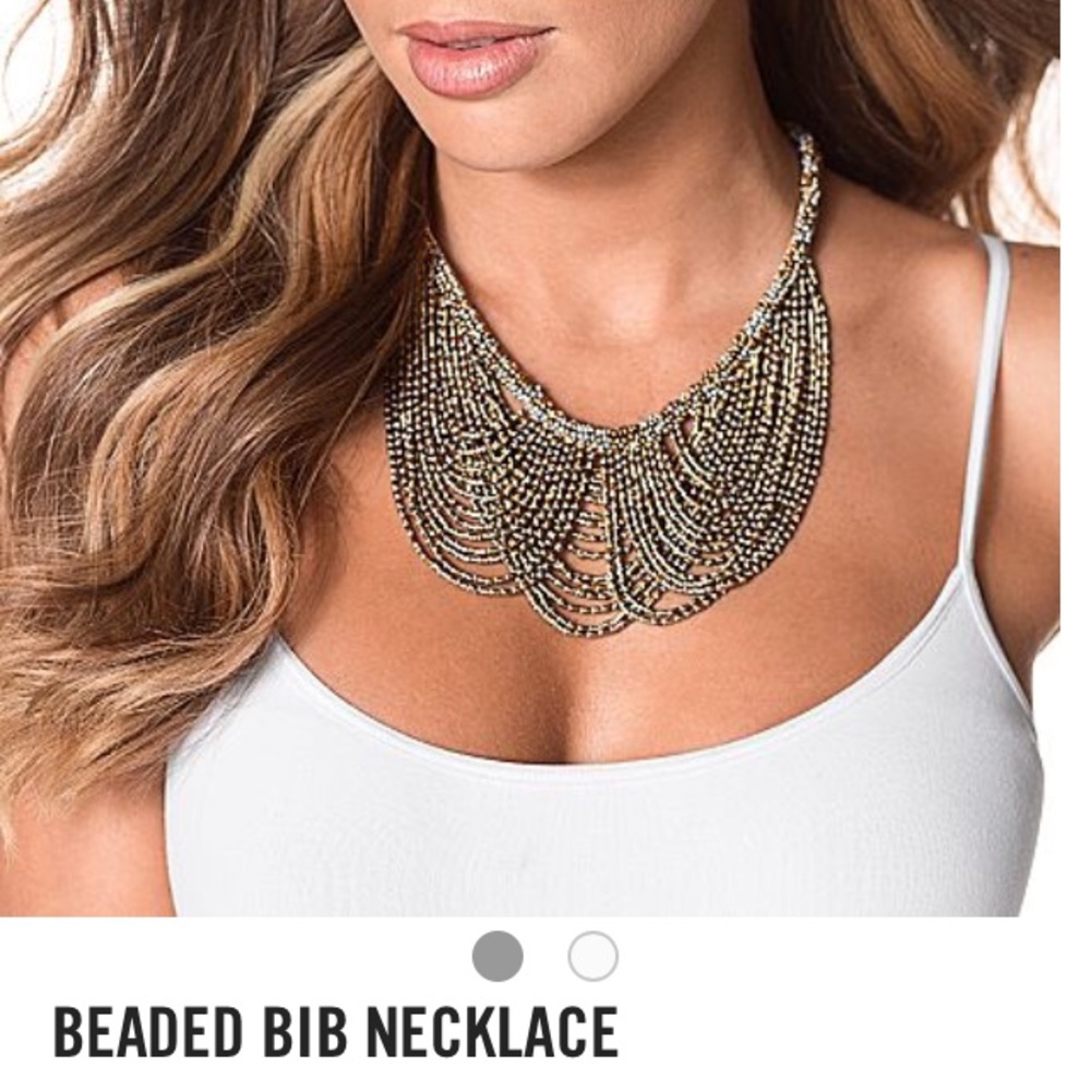 Venus beaded bib necklace