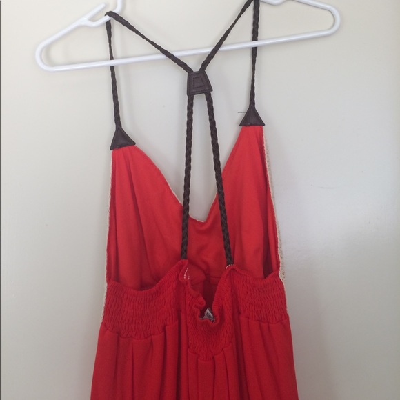 Crochet Red Ruffled Tank Top - Picture 2 of 3