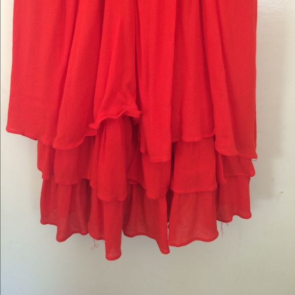 Crochet Red Ruffled Tank Top - Picture 3 of 3