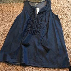 Soft Denim Sleeveless Blouse