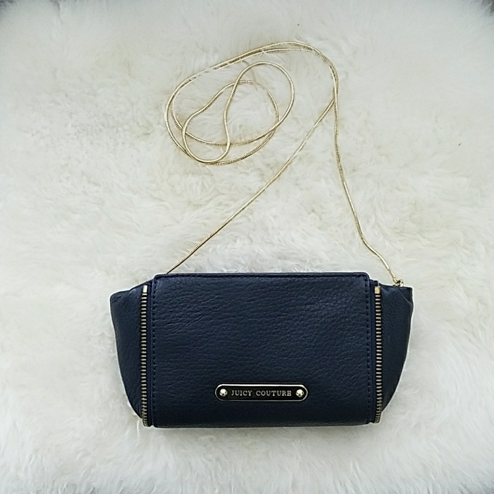 Juicy Couture Mini Navy & Gold Shoulder Bag Purse