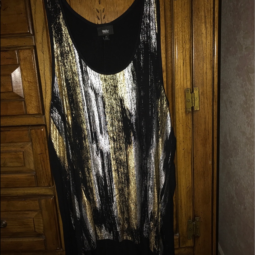 Mossimo shirt Black with Silver and Gold SZ Large