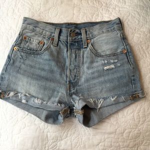 Levi's 501 denim high waisted shorts