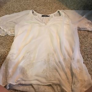 Beautiful Beaded Cream Blouse from Buckle