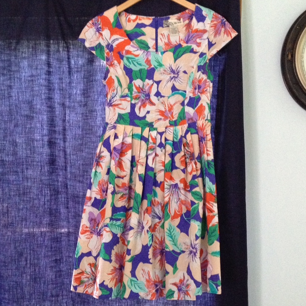 Fit and Flare Hawaiian Print  Dress
