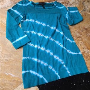 INC Jewel tone Teal green tie-dye white/silver