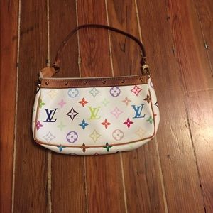 LV monogram canvas multicolor clutch!