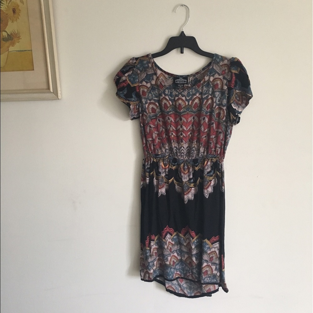 Earth tone sun dress with open back