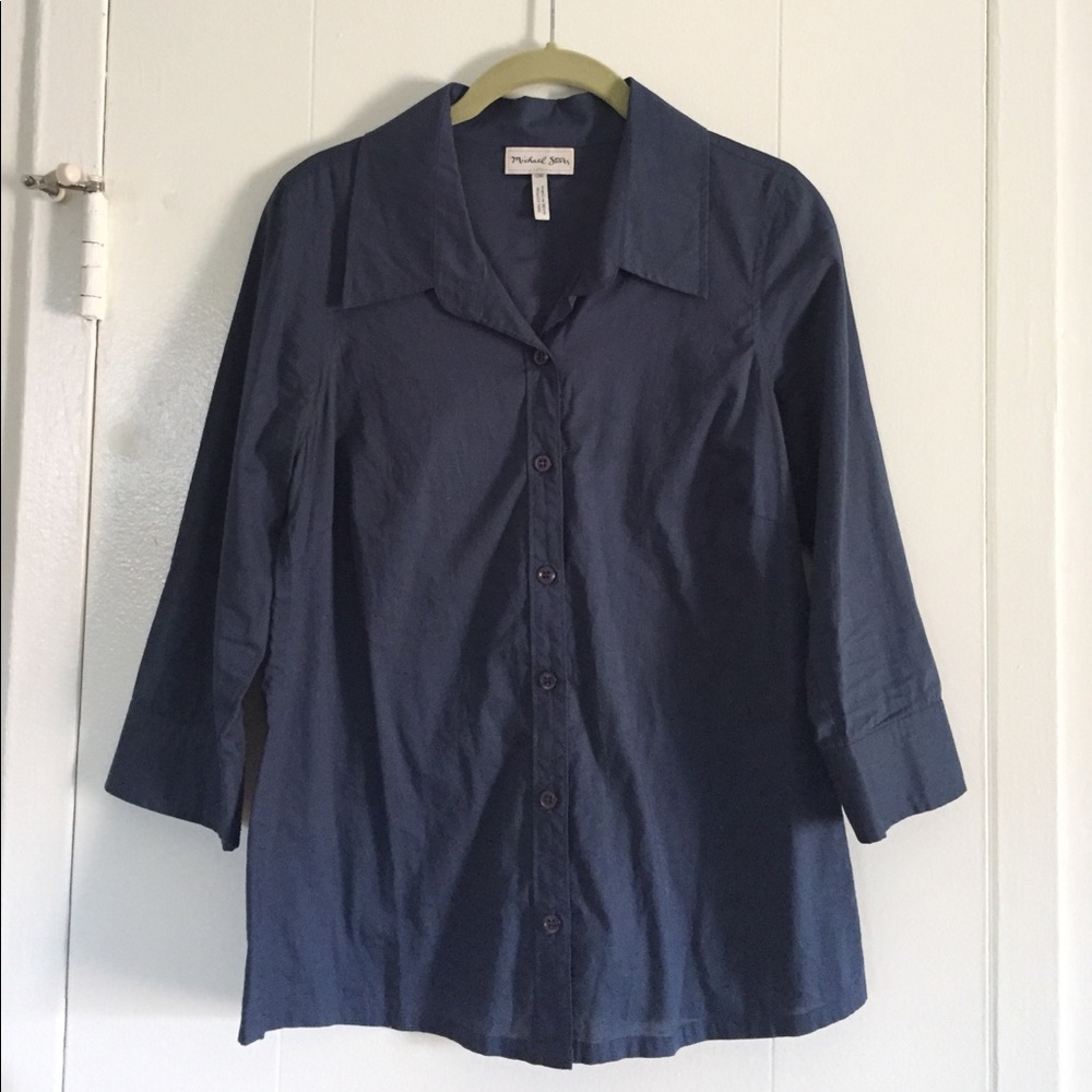 3 quarter sleeve button down shirt