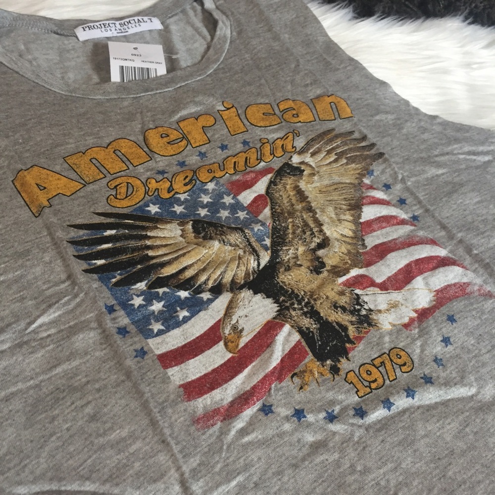 American Dreamin 1979 Gray Cropped Tank Top - Picture 3 of 4