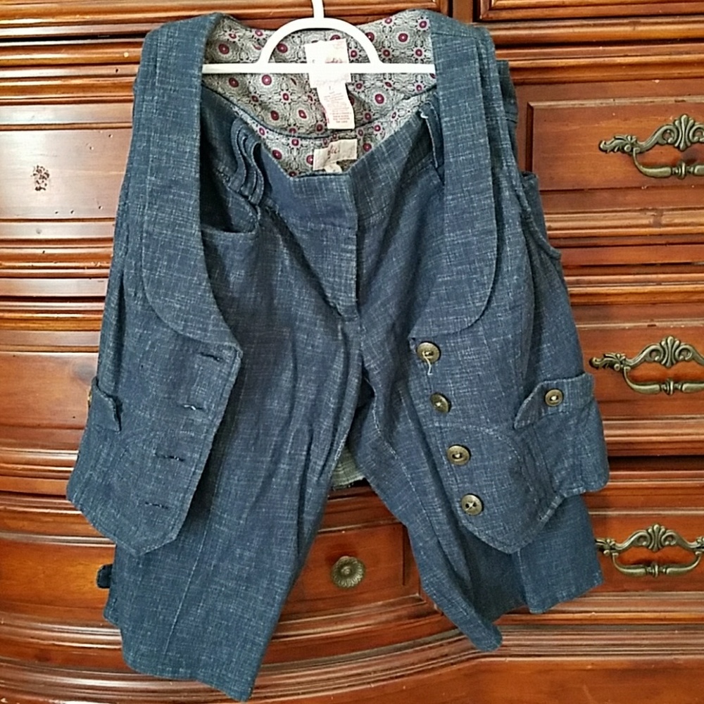 Denim Capri and vest set