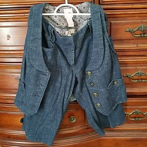 Denim Capri and vest set