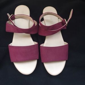 old navy burgundy ankle strap sandals