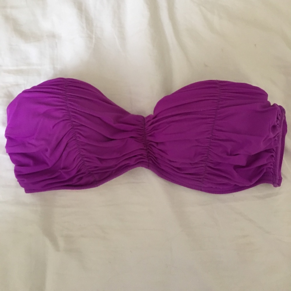 Purple fuchsia strapless bikini top