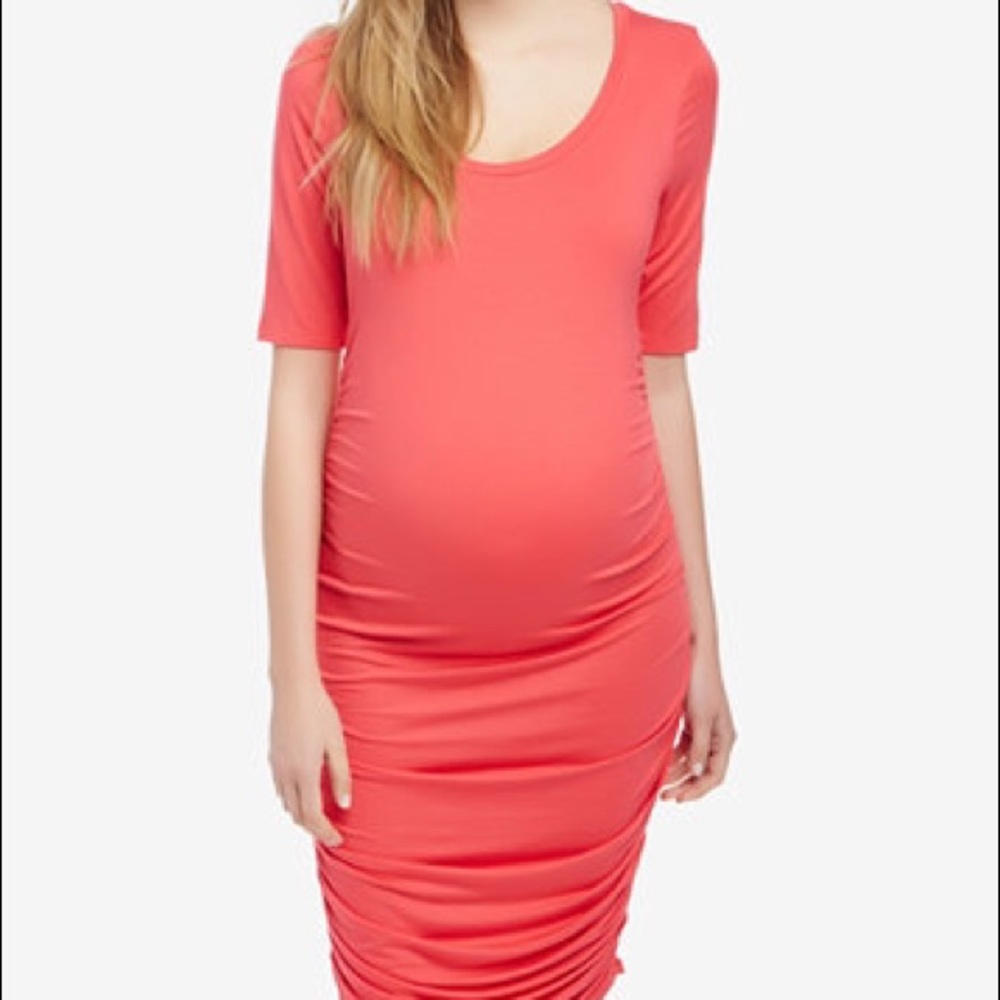 Motherhood maternity dress side ruched