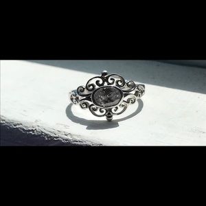 Sterling silver clear cz ring,Size-7 1/2- 8