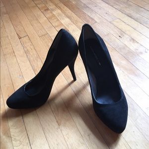black suede heels