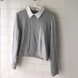 Alice & Olivia Grey Collared Sweatshirt size M