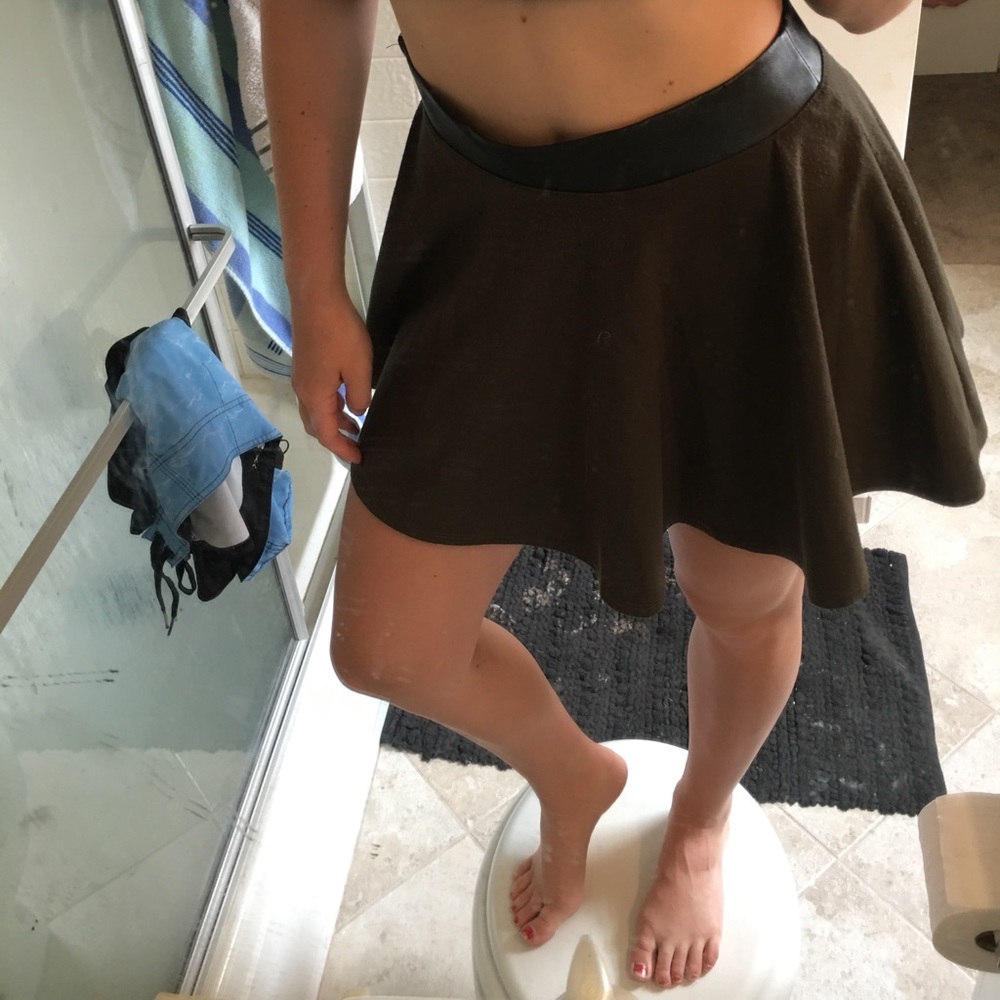 Dark forest green skirt