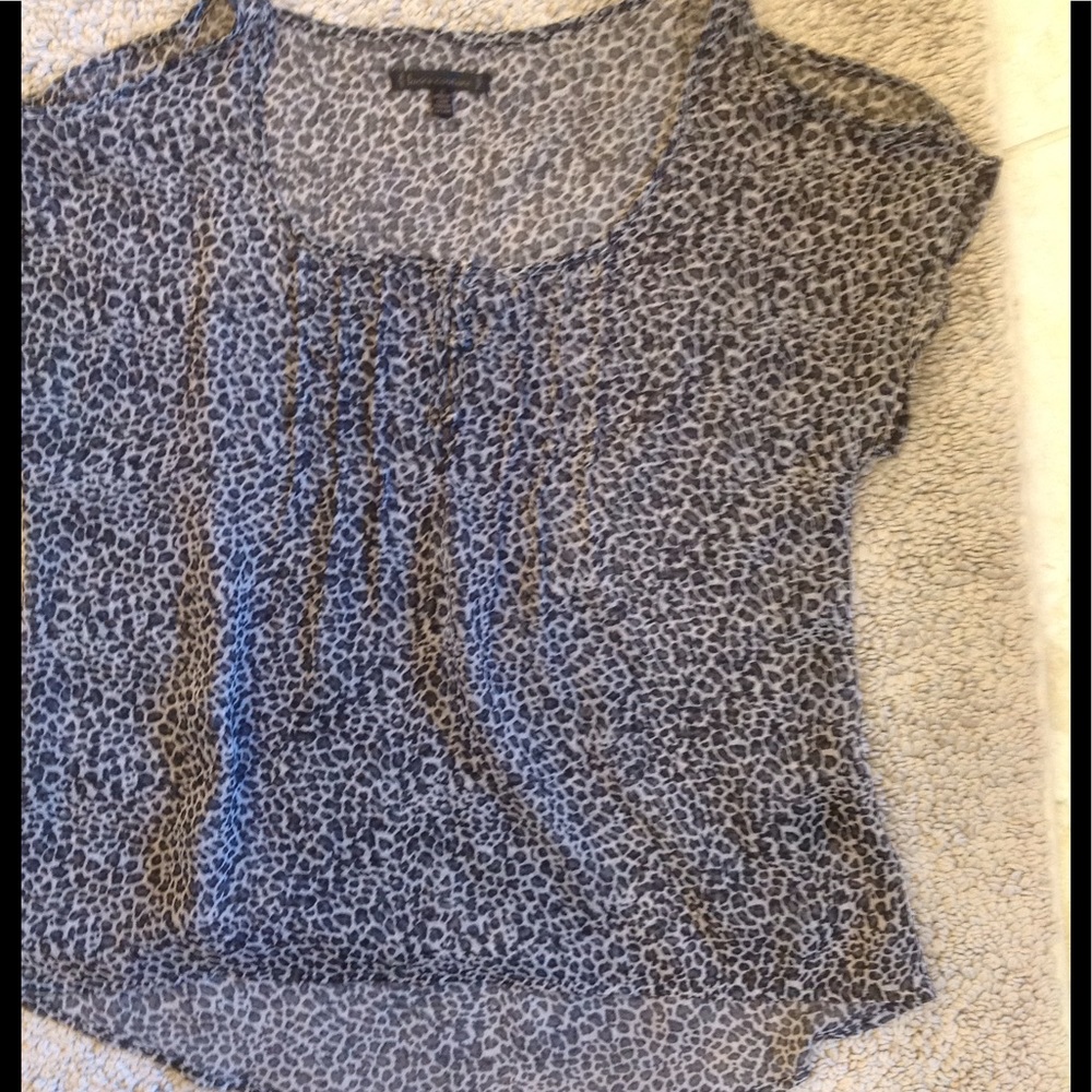 Cold Shoulder Animal Print Blouse