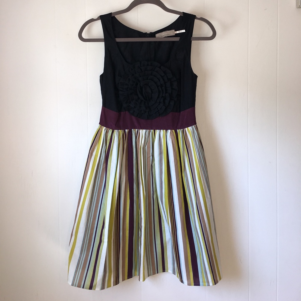Burlapp brand 100% Cotton sleeveless stripe dress