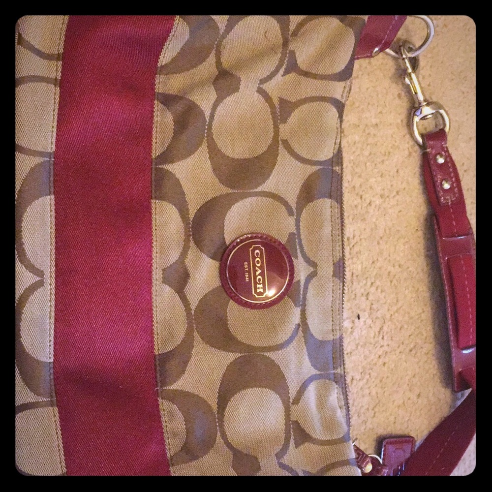 Coach new Red and Brown Hand bag