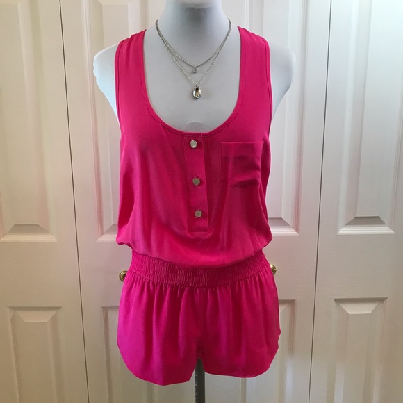 Ali Ro Pants & Jumpsuits Ali Ro Romper Sz 4 Hot Pink Silk Poshmark