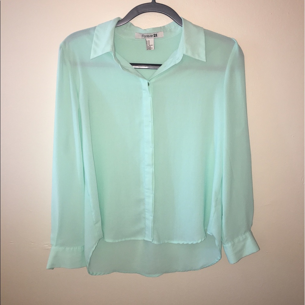 Turquoise Button Up Blouse
