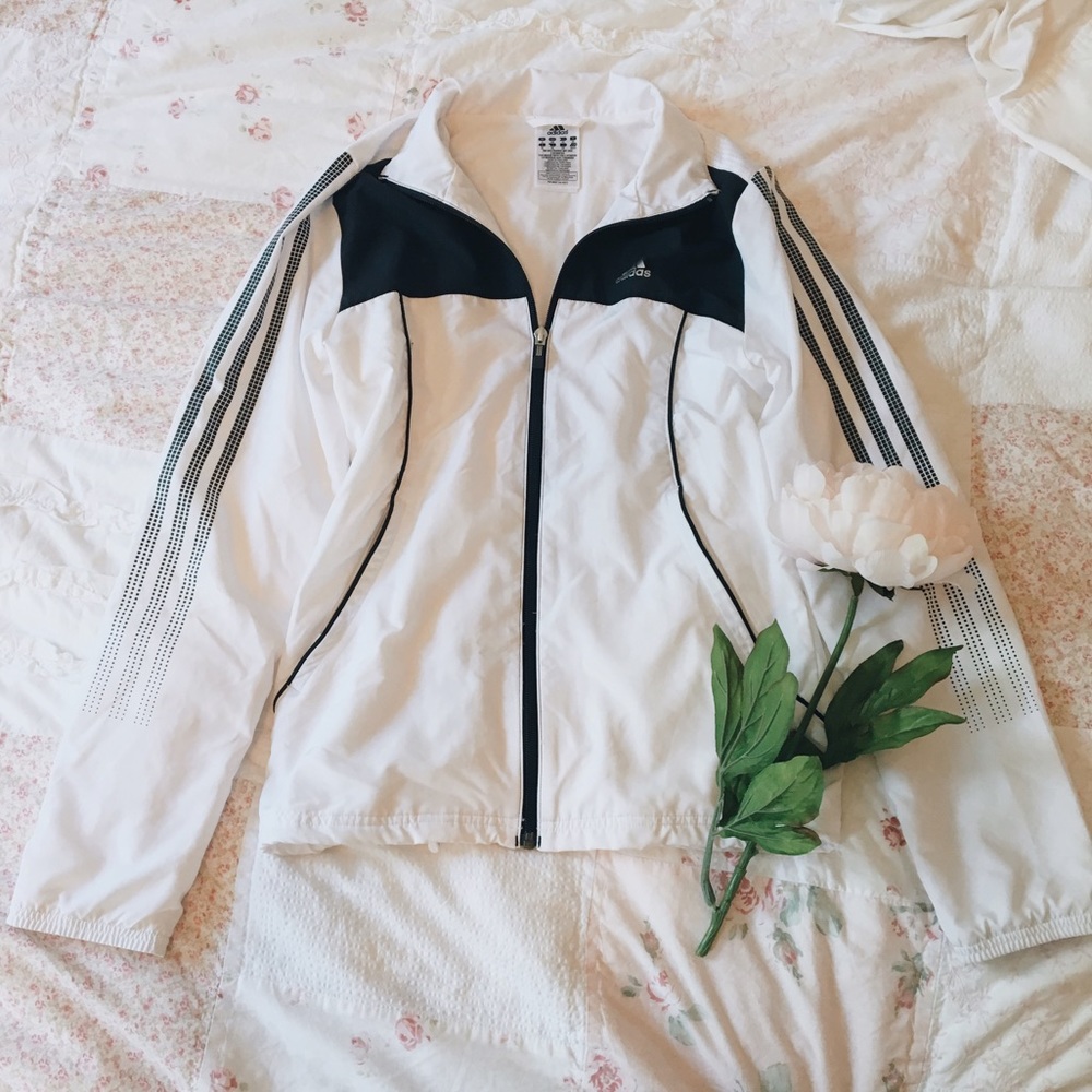 DISCOUNT SHIPPING ADIDAS White Jacket Windbreaker
