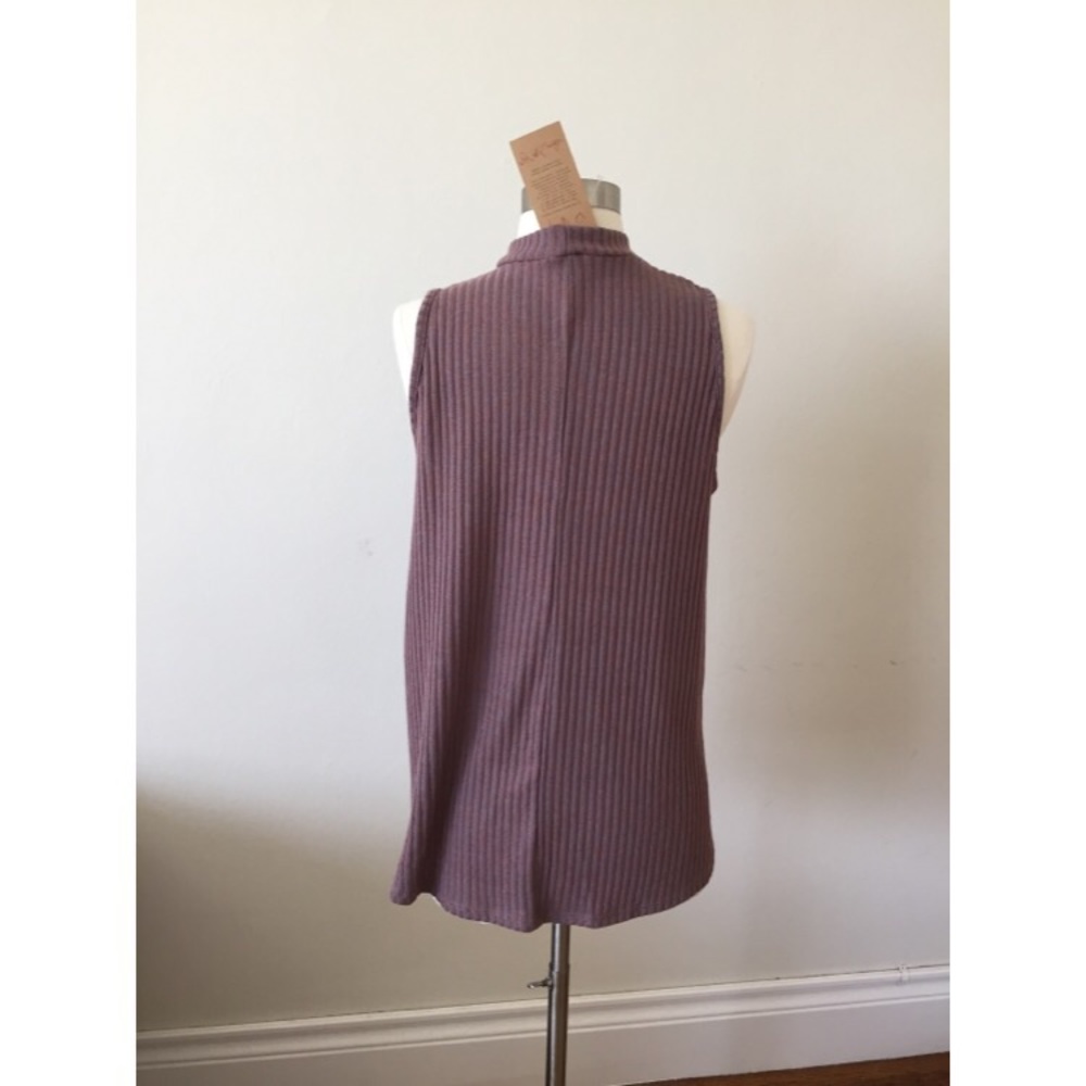 Anthropologie Paper Crane Ribbed Knit Choker Top - Picture 3 of 4